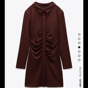 NWT Zara Pleated Shirt Dress